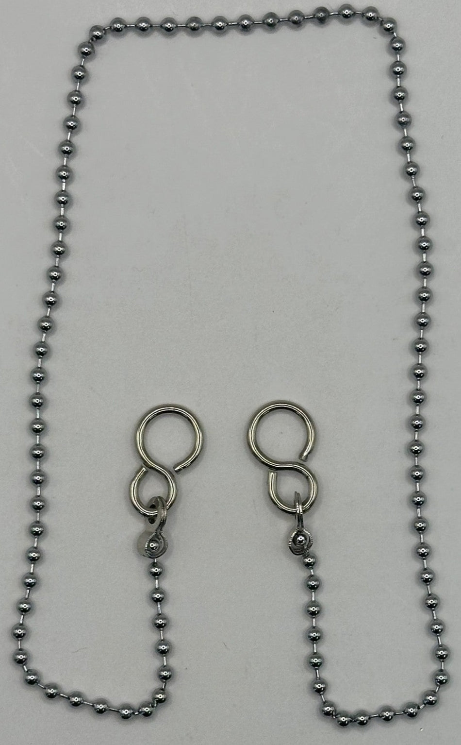 Chrome Plated Ball Chain Bath Assembly with hooks