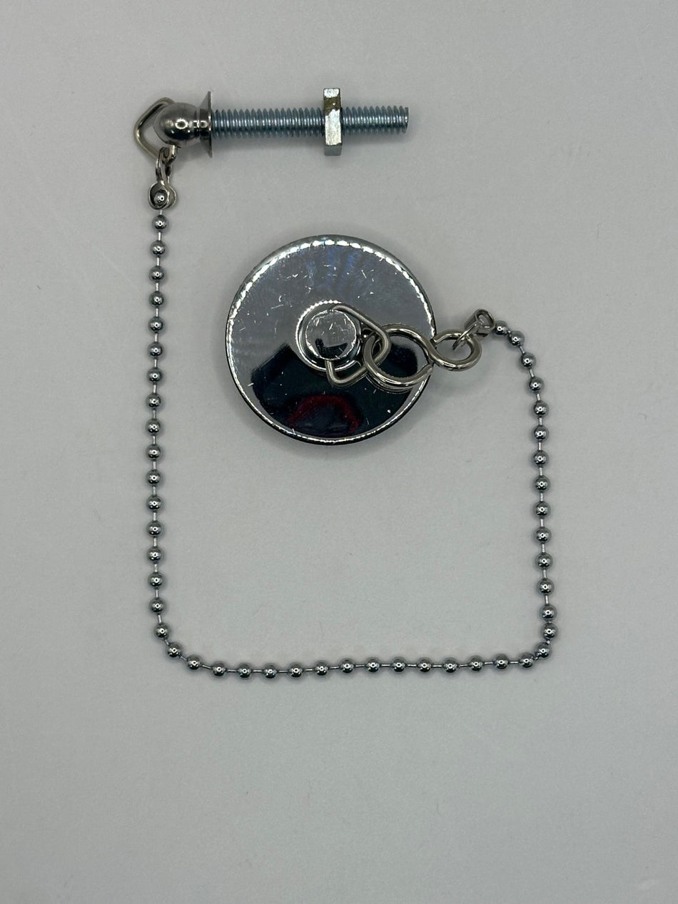 Chrome Plated Ball Chain Basin Assembly + Chrome Plug