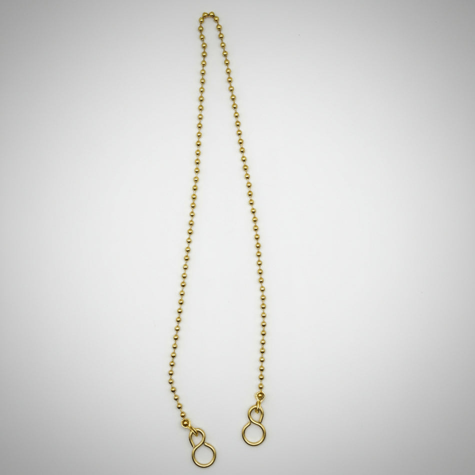 Brass Plated Ball Chain Bath Assembly with hooks