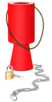 Charity Box Security Chain with One Split Key Ring