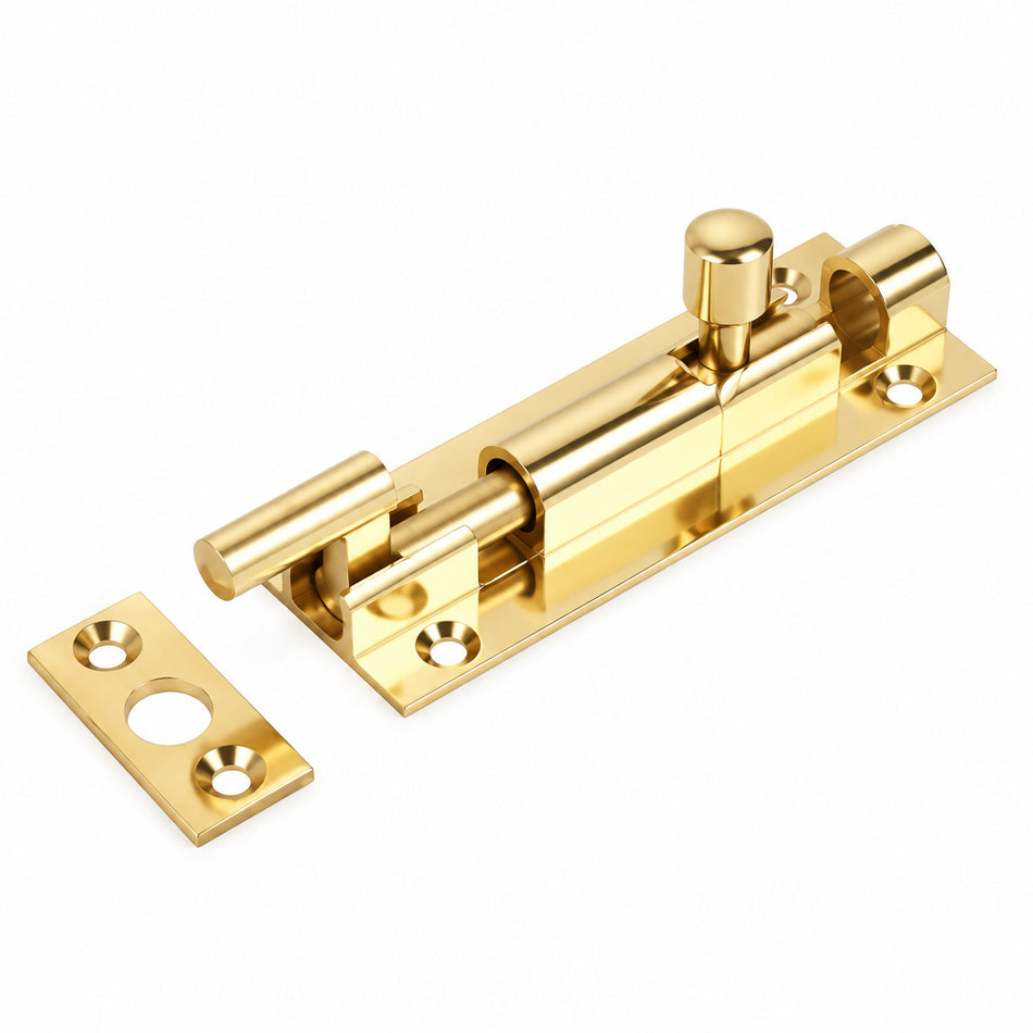 3" (76mm) Necked Brass Barrel Bolt - Brass