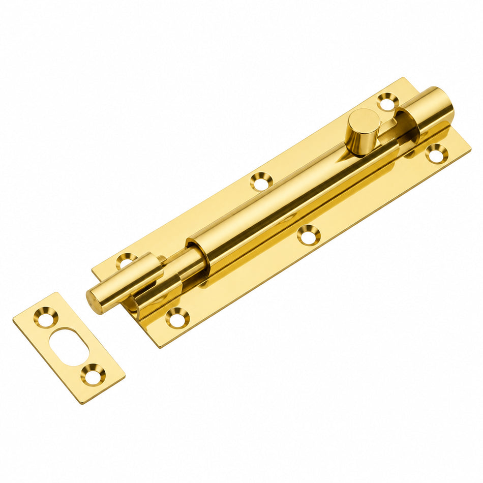 6" (152mm) Necked Brass Barrel Bolt - Brass