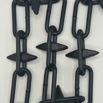 Black Steel Chain Diamond Spiked Alternate Links