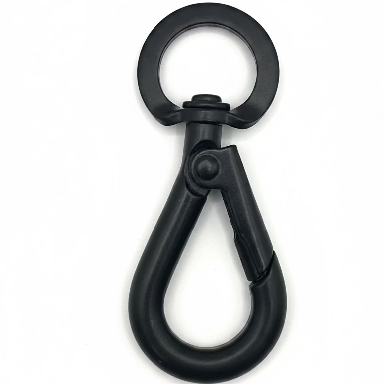 Steel Spring Hooks with Swivel - Black