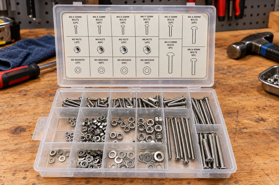Stainless Steel Pan Head Machine Screws, Nuts and Washers