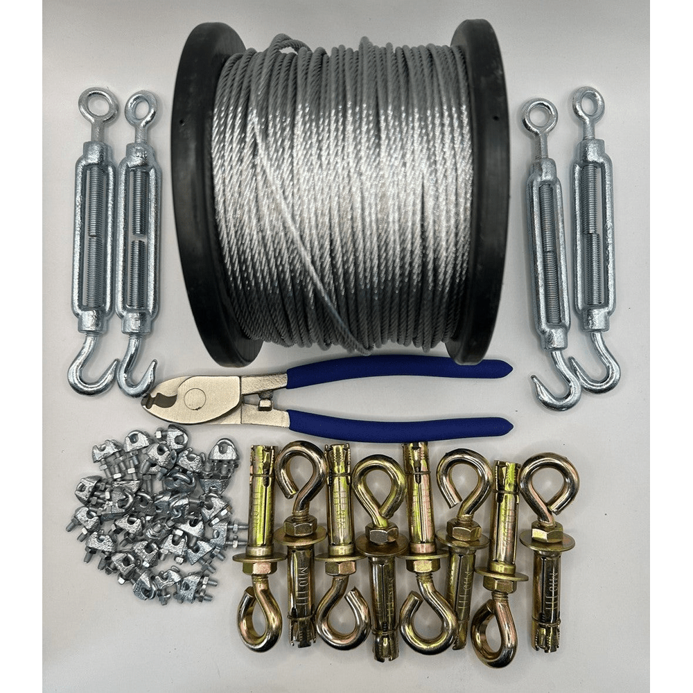 Catenary Rope 50m Catenary Wire Rope Kit with Large Eye Bolts – English Chain Direct