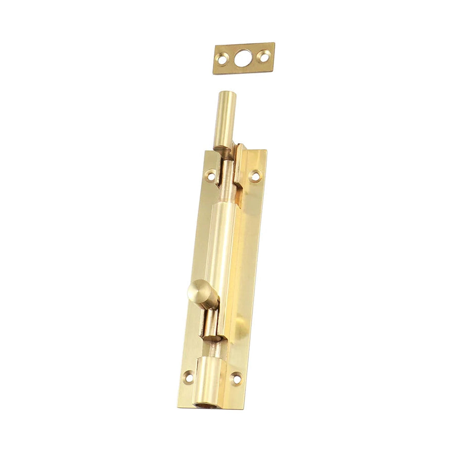 4" (100mm) Necked Brass Barrel Bolt - Brass