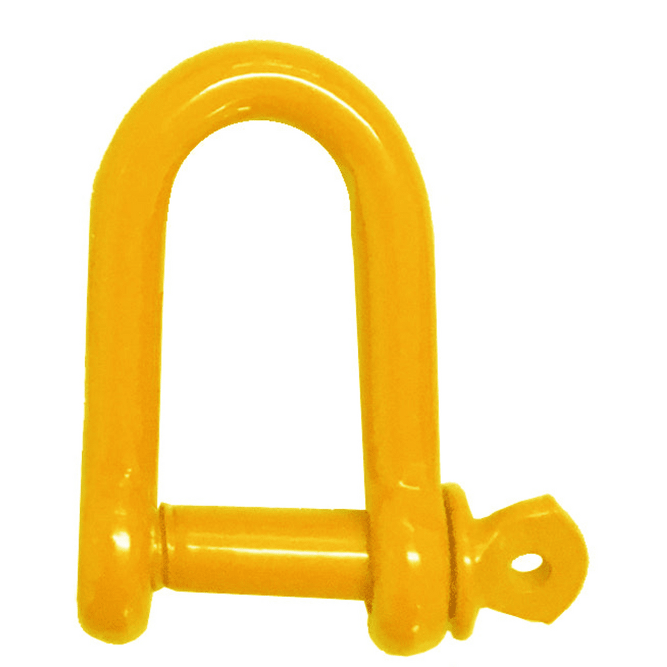 Yellow Epoxy Coated Steel Dee Shackles