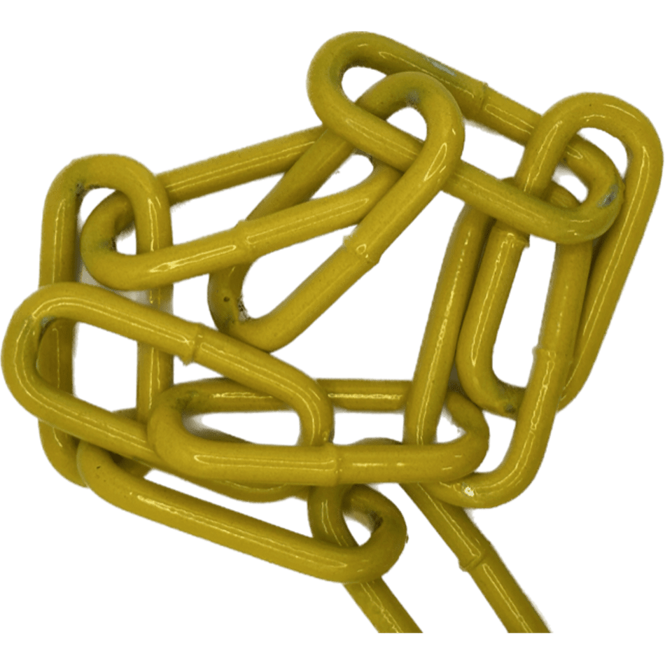 6 x 42 Welded Chain - Yellow Powder Coated by the metre (maximum length 5m)
