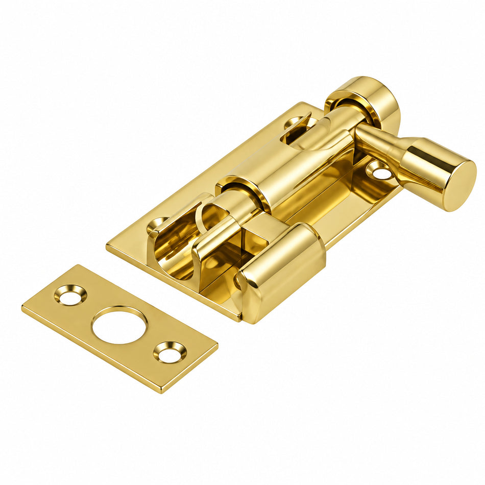 2" (51mm) Necked Brass Barrel Bolt - Brass