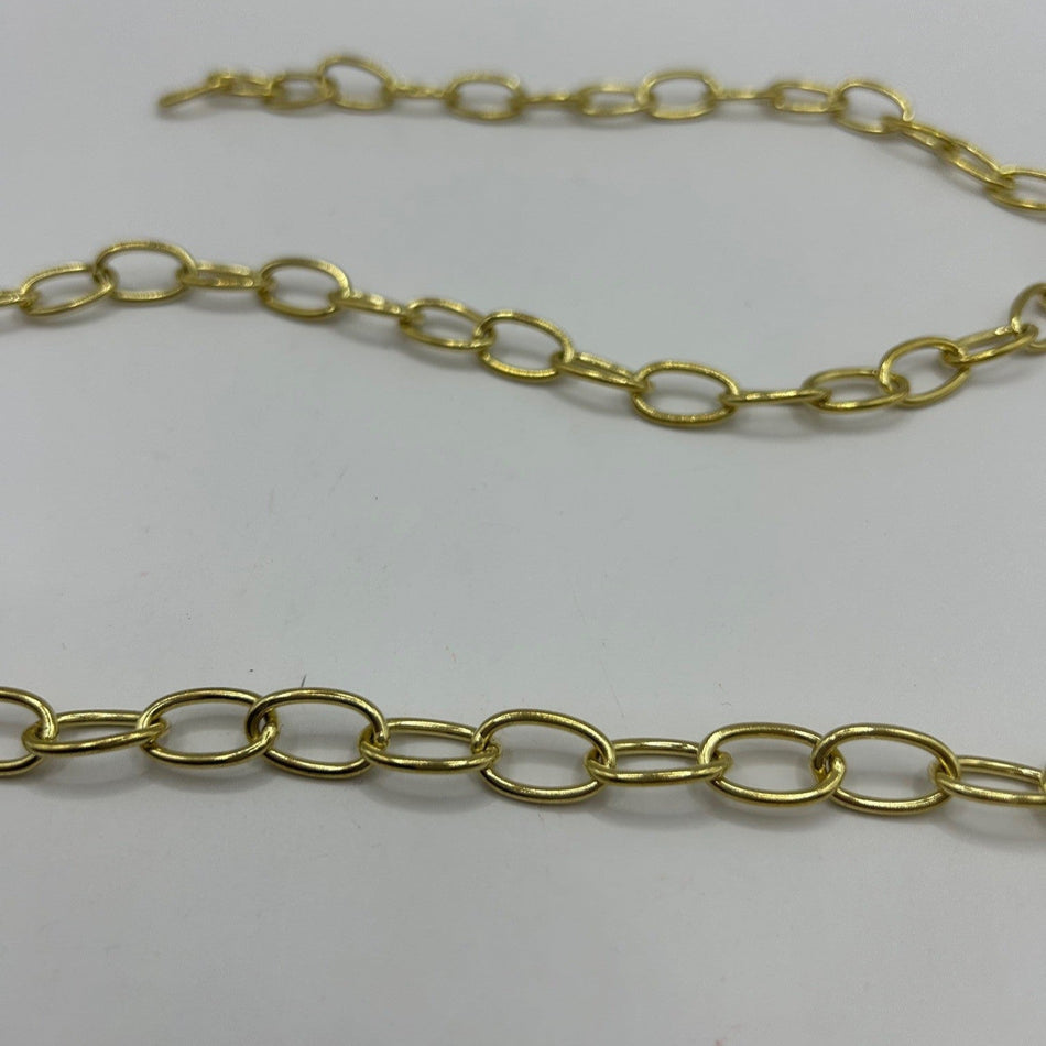 Electro-Brassed Steel Oval Link Chain