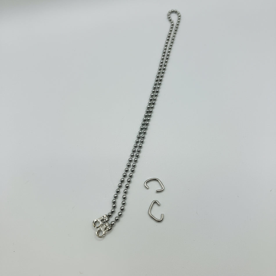 Chrome Plated Ball Chain Bath Assembly with hooks