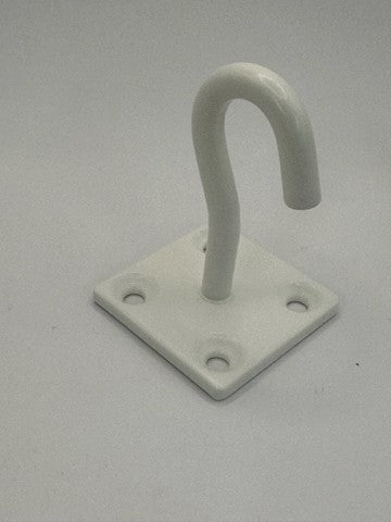 White Powder Coated Hook on Plate