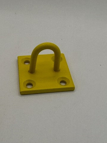 Yellow Powder Coated Steel Staple on Plate