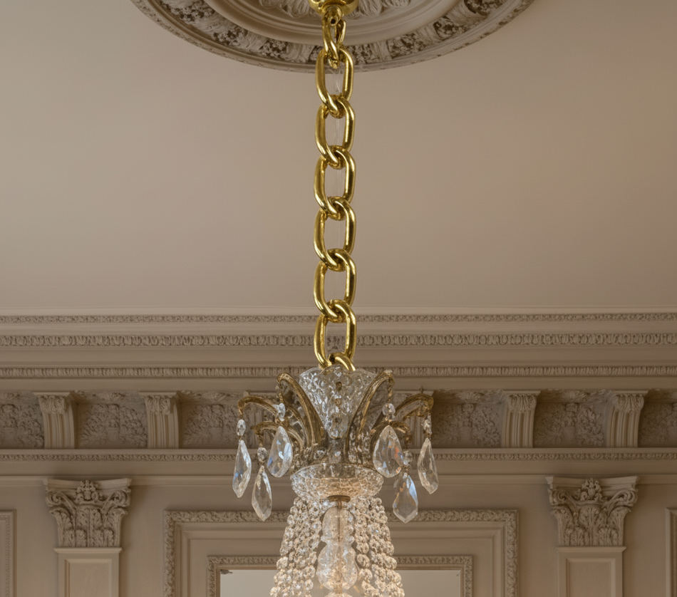 Twisted Link Brass Chandelier Chain